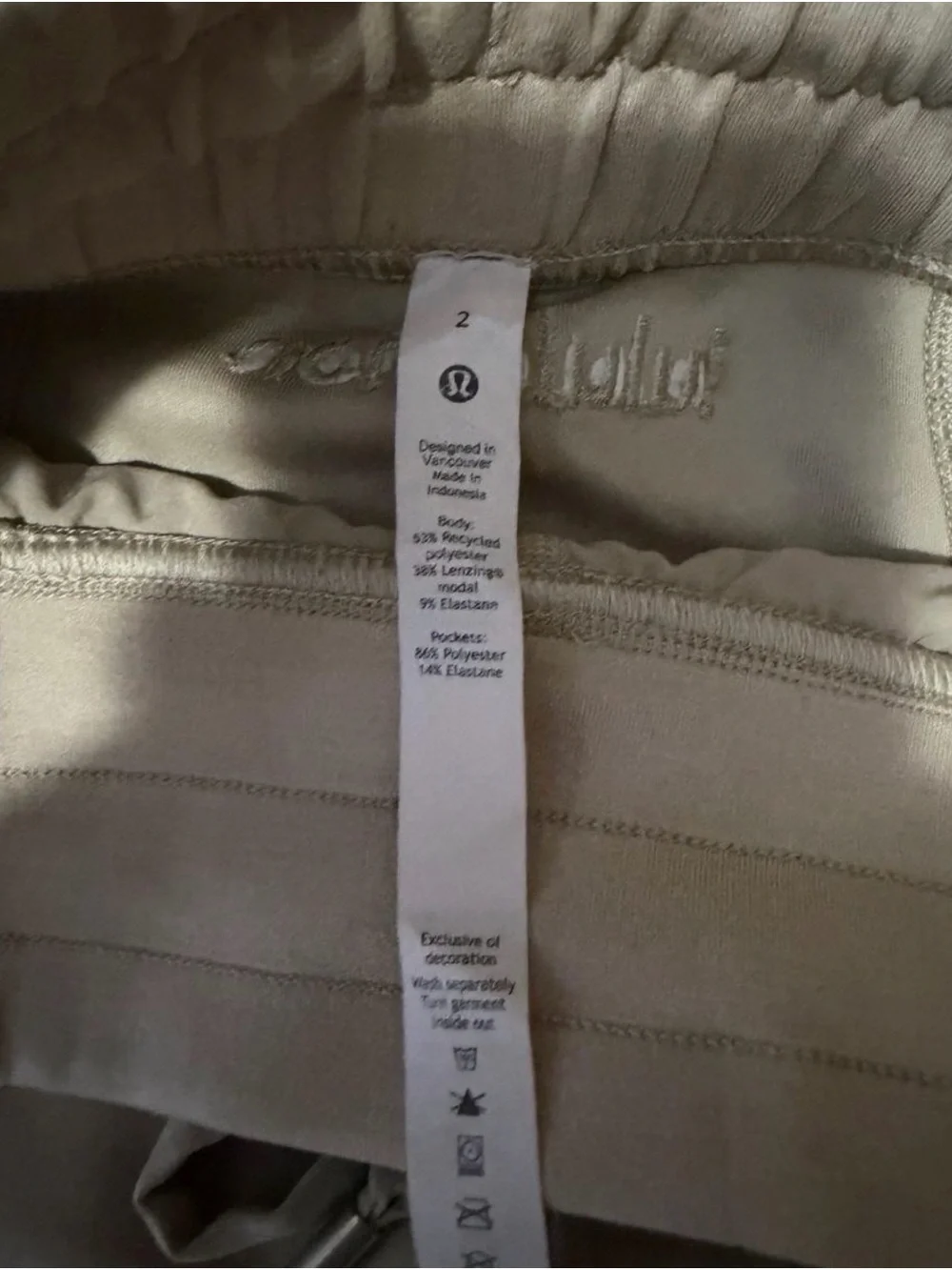 lululemon athletica  Pale Beige Athletic Shorts